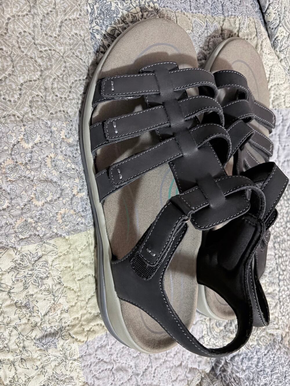 Orthofeet Amalfi Black Leather Sandals